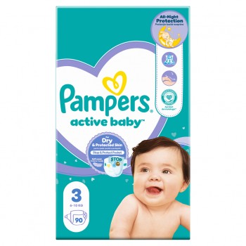 PAMPERS Active Baby plienky veľ. 3 (90 ks plienok) 6-10 kg