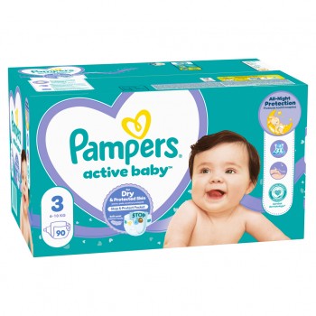 PAMPERS Active Baby plienky veľ. 3 (90 ks plienok) 6-10 kg