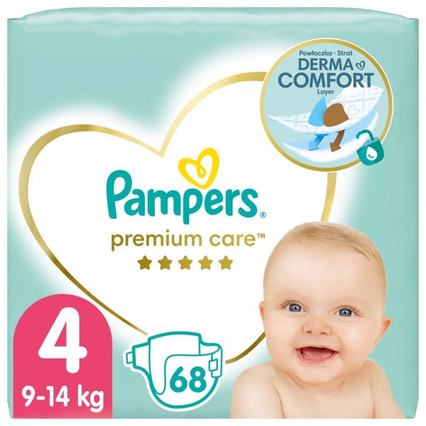 PAMPERS Premium Care plienky veľ. 4 (68 ks plienok) 9-14 kg