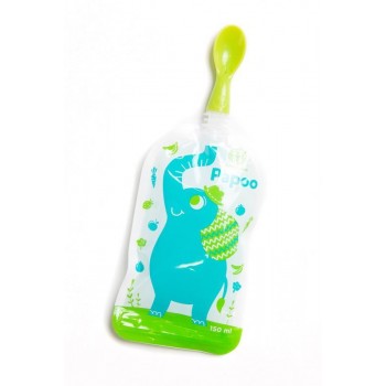 PETITE&MARS Lyžička ku kapsičke Papoo 2 ks zelená