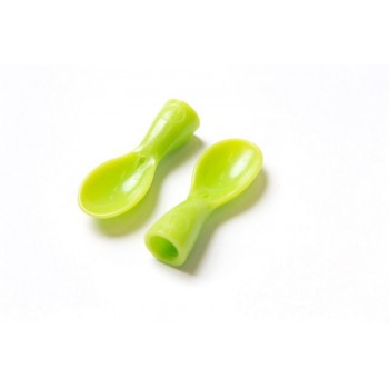 PETITE&MARS Lyžička ku kapsičke Papoo 2 ks zelená