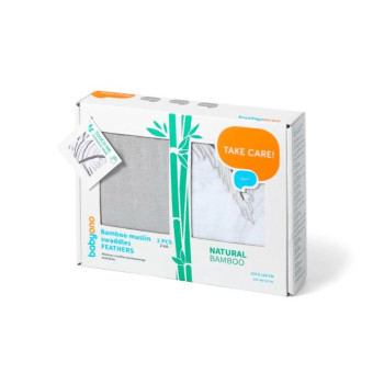 BABYONO Plienky mušelínové Bamboo Feathers 2 ks 120x120 cm
