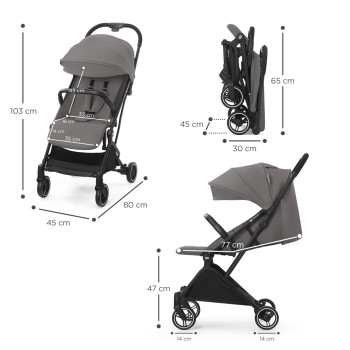 KINDERKRAFT SELECT Kočík športový Indy 2 Cozy Grey, Premium