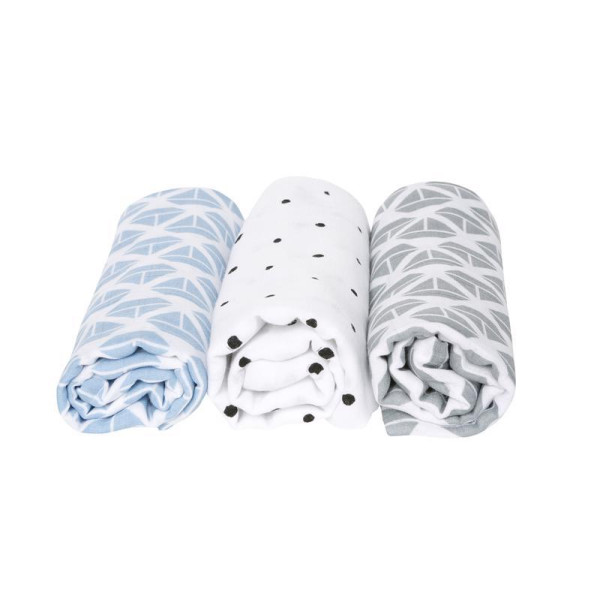 MOTHERHOOD Plienka mušelínová 3ks Blue Boats 70x80cm