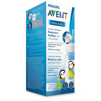 Philips AVENT Fľaša 260 ml Antikolik tučniak