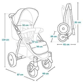 LIONELO Kočík športový Annet Tour Grey Stone