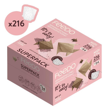 FEEDO Plienky jednorázové MIDI (od 4 do 9 kg), 216 ks, mesačná zásoba