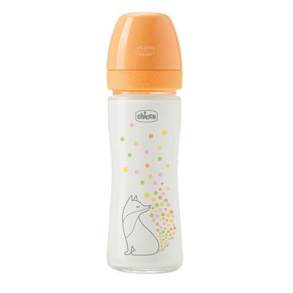 CHICCO Fľaša dojčenská sklenená Perfect Easy 240 ml slow silikón dievča 0m+