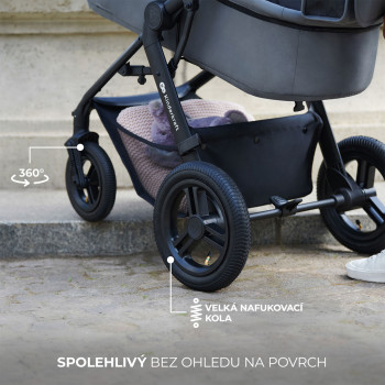KINDERKRAFT Kočík kombinovaný 3v1 Moov 2 XL Air Grey
