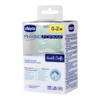 CHICCO Cumlík Physio Dual Soft silikónový neutral 0-2m, 1 ks