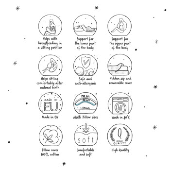 CEBA Vankúš na dojčenie Cebuška Multi Žerzej Chamomille 190 cm