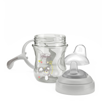 CHICCO Hrnček Transition učiaci s držadlami grey, 4m+