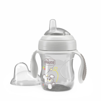 CHICCO Hrnček Transition učiaci s držadlami grey, 4m+