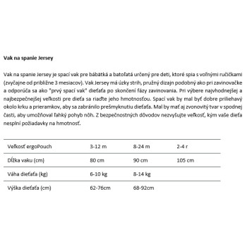 ERGOPOUCH Vak na spanie organická bavlna Jersey Willow 3-12 m, 6-10 kg, 1 tog