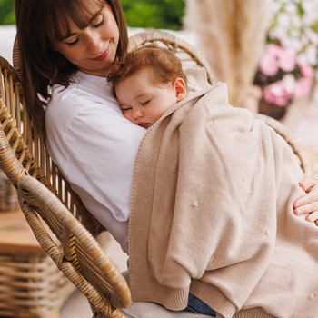 BABYONO Deka z prírodnej bavlny 75 × 100 cm light beige 0m+