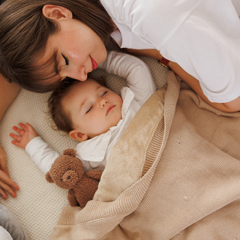 BABYONO Deka z prírodnej bavlny 75 × 100 cm light beige 0m+