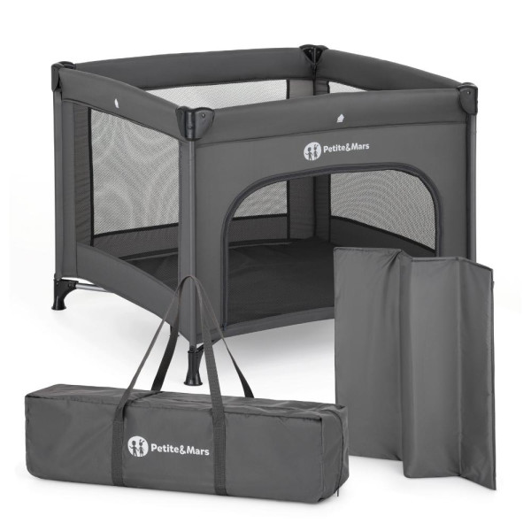 PETITE&MARS Ohrádka cestovná Nook Urban Charchoal Grey