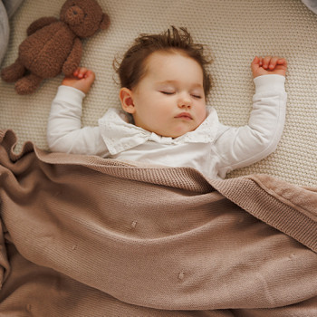 BABYONO Deka z prírodnej bavlny 75 × 100 cm dark beige 0m+