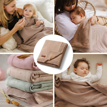 BABYONO Deka z prírodnej bavlny 75 × 100 cm dark beige 0m+