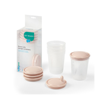 BABYONO Nádoby na skladovanie a mrazenie potravín 4 kusy béžové