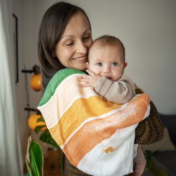 FEEDO Set zavinovačiek bambusový mušelínový 2 ks, 120x120 cm