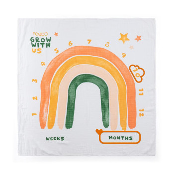 FEEDO Set zavinovačiek bambusový mušelínový 2 ks, 120x120 cm