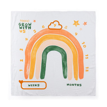 FEEDO Set zavinovačiek bambusový mušelínový 2 ks, 120x120 cm