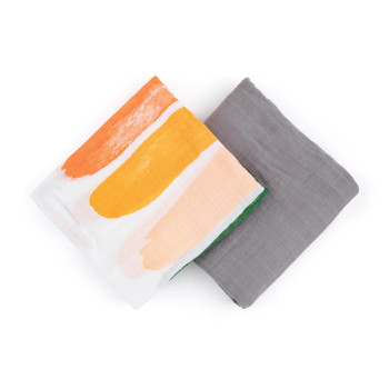 FEEDO Set zavinovačiek bambusový mušelínový 2 ks, 120x120 cm