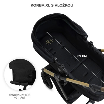 KINDERKRAFT Kočík kombinovaný 3v1 Moov 2 XL Air Black