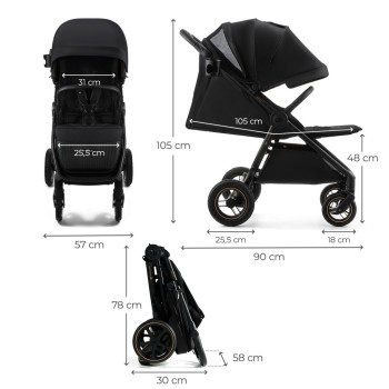 KINDERKRAFT Kočík športový Mitzy Air Black