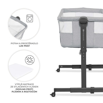KINDERKRAFT Postieľka detská polohovateľná Nestee Up2 Light Grey