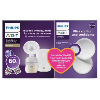 Philips AVENT Odsávačka materského mlieka elektrická nabíjacia SCF396/31+Darček