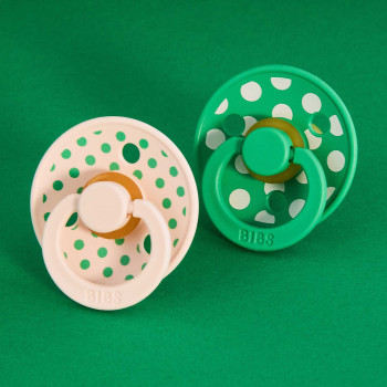 BIBS STUDIO Colour Polka cumlíky z prírodného kaučuku 2ks - veľkosť 2 Ivory / Black