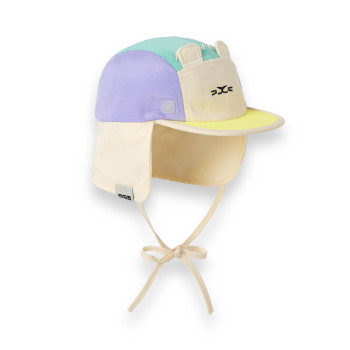 KiETLA FUN LION šiltovka s UV ochranou a&nbsp;ochranou krku - Lion Green 46 - 49 cm