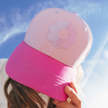 KiETLA ICONIK Baseball šiltovka s UV ochranou - Pink Flower 51 - 53 cm