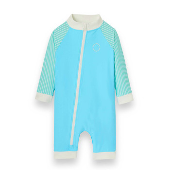 KiETLA ICONIK plavkový overal s UV ochranou - Blue Stripes 2-4 roky