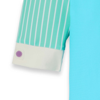 KiETLA ICONIK plavkový overal s UV ochranou - Blue Stripes 18-24 mesiacov