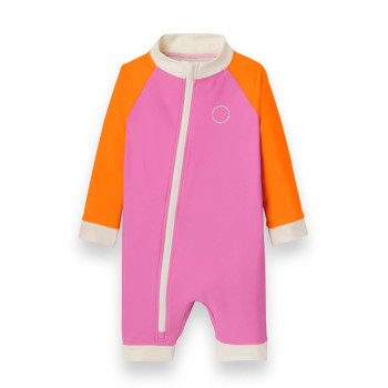 KiETLA ICONIK plavkový overal s UV ochranou - Pink Red 18-24 mesiacov