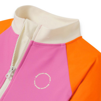 KiETLA ICONIK plavkový overal s UV ochranou - Pink Red 2-4 roky