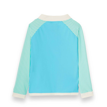 KiETLA ICONIK plavky s UV ochranou - tričko s dlhým rukávom - Blue Stripes 2-4 roky