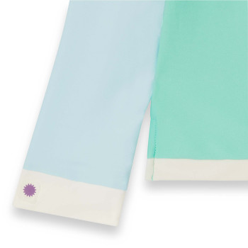 KiETLA ICONIK plavky s UV ochranou - tričko s dlhým rukávom - Green Blue 2-4 roky