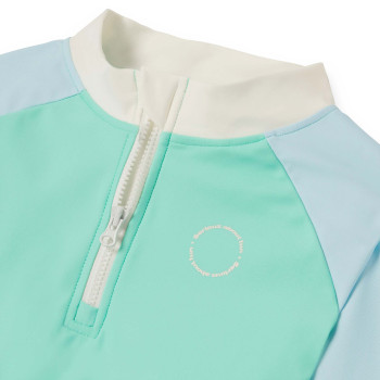 KiETLA ICONIK plavky s UV ochranou - tričko s dlhým rukávom - Green Blue 2-4 roky