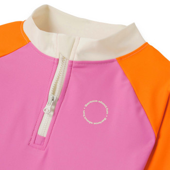 KiETLA ICONIK plavky s UV ochranou - tričko s dlhým rukávom - Pink Red 4-6 rokov