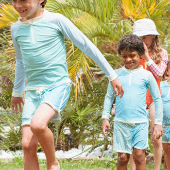 KiETLA ICONIK plavky s UV ochranou - tričko s dlhým rukávom - Purple Pink 6-8 rokov