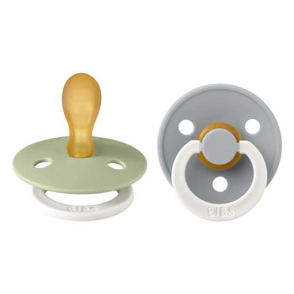 BIBS Colour symetrické cumlíky z prírodného kaučuku 2 ks - veľkosť 2 Sage Nočný / Cloud Nočný