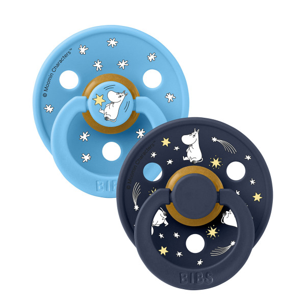 BIBS x Moomin Colour cumlíky z prírodného kaučuku 2ks - veľkosť 2 Good Night Breeze Mix