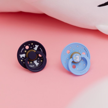 BIBS x Moomin Colour cumlíky z prírodného kaučuku 2ks - veľkosť 2 Sailing Nordic Mint Mix