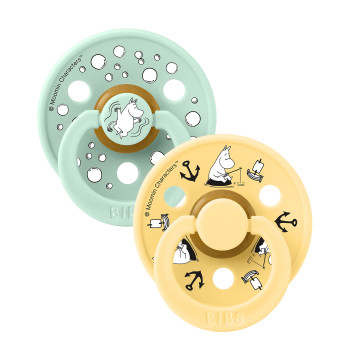 BIBS x Moomin Colour cumlíky z prírodného kaučuku 2ks - veľkosť 2 Friends Ivory Mix