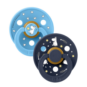 BIBS x Moomin Colour cumlíky z prírodného kaučuku 2ks - veľkosť 2 Friends Ivory Mix