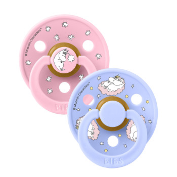 BIBS x Moomin Colour cumlíky z prírodného kaučuku 2ks - veľkosť 1 Dreaming Baby Pink Mix